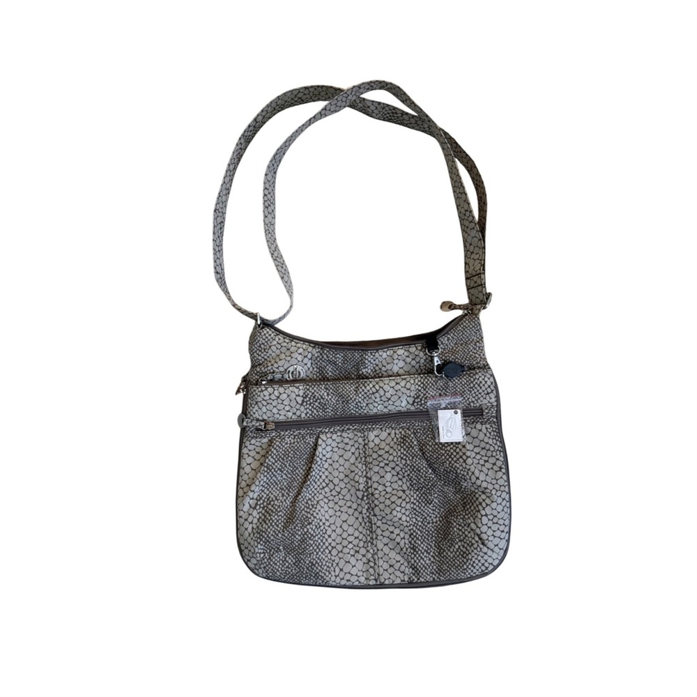 Travelon Anti-Theft Crossbody Bag Snakeskin Print Lightweight Everyday Purse